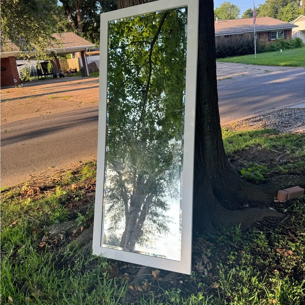 Elegant White Framed Wall Mirror